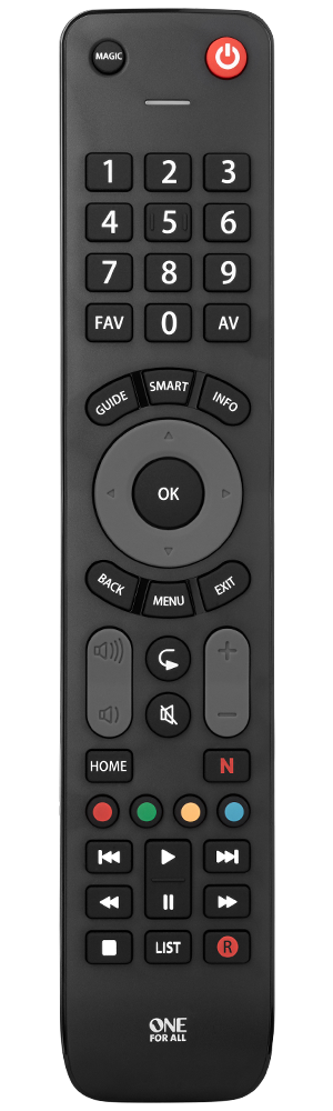 ONE FOR ALL EVOLVE 1 UNIVERSAL TELEVISION REMOTE CONTROL URC7115 BLACK 